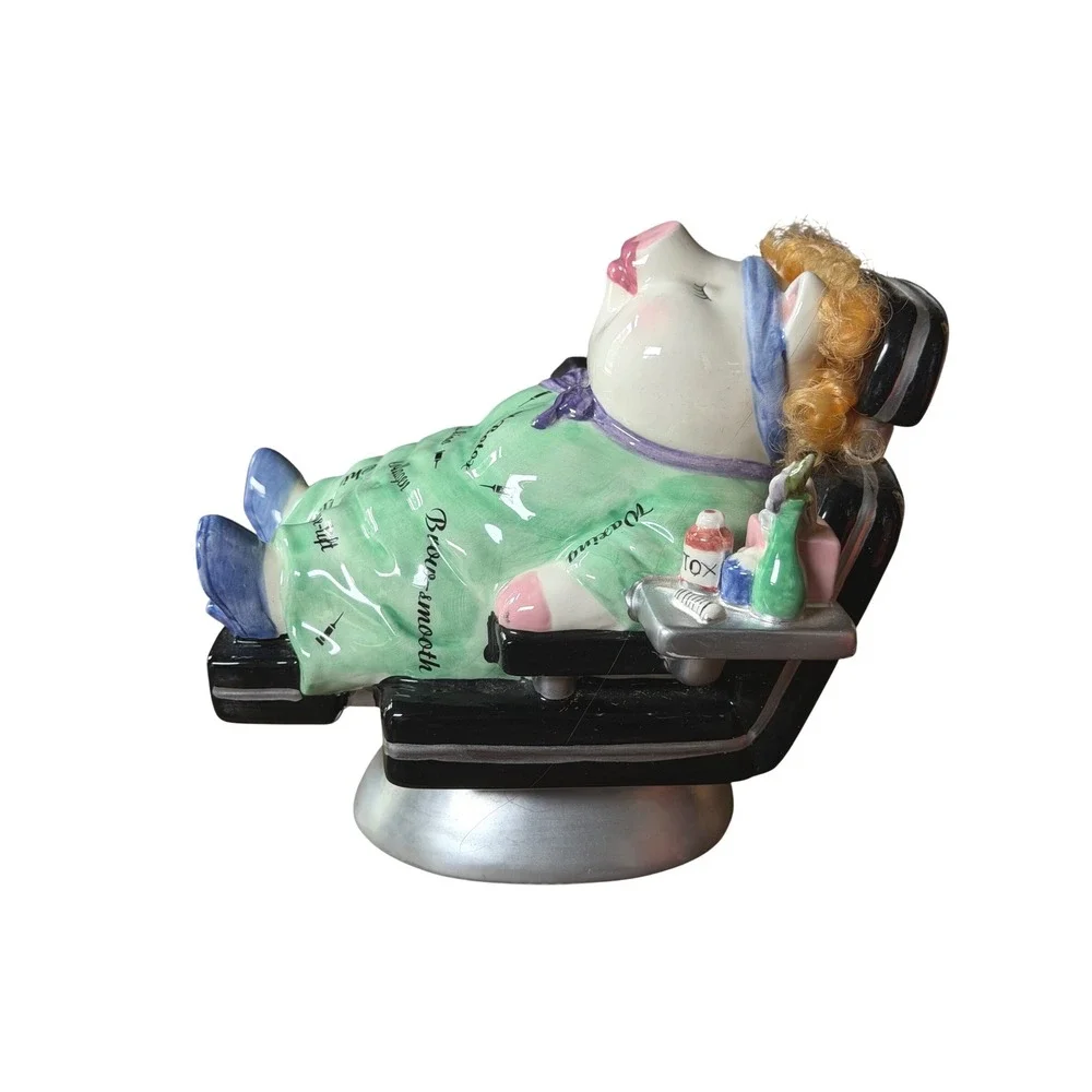 Mud Pie Forever Young Fund Piggy Bank Ceramic Plastic Surgery Spa Pig Decor